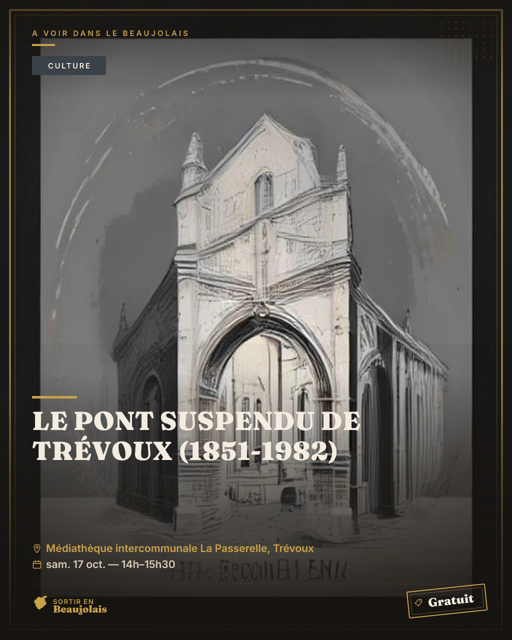 Le pont suspendu de Trévoux (1851-1982)